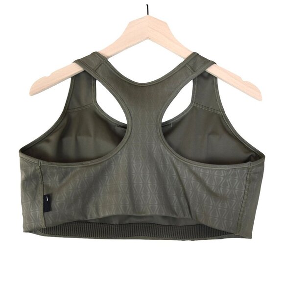 Nike Athletic Sports Bra Olive Green Racerback 1X Sleek Gymwear Core Minimalist - Picture 3 of 7